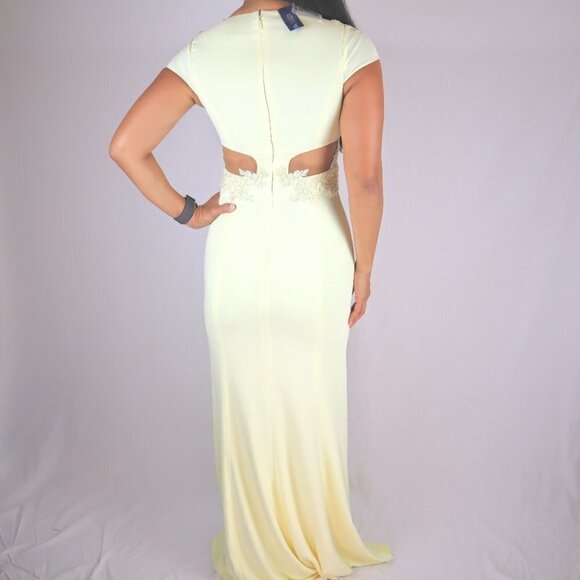 NWT Marchesa Notte Yellow Fields Lace Formal Gown $1245 - Picture 8 of 13